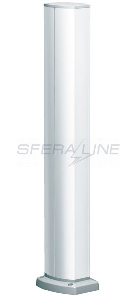 Мини-колонна 2-сторонняя 700 мм на 24 поста с отверстием под напольный канал OptiLine 45, белый